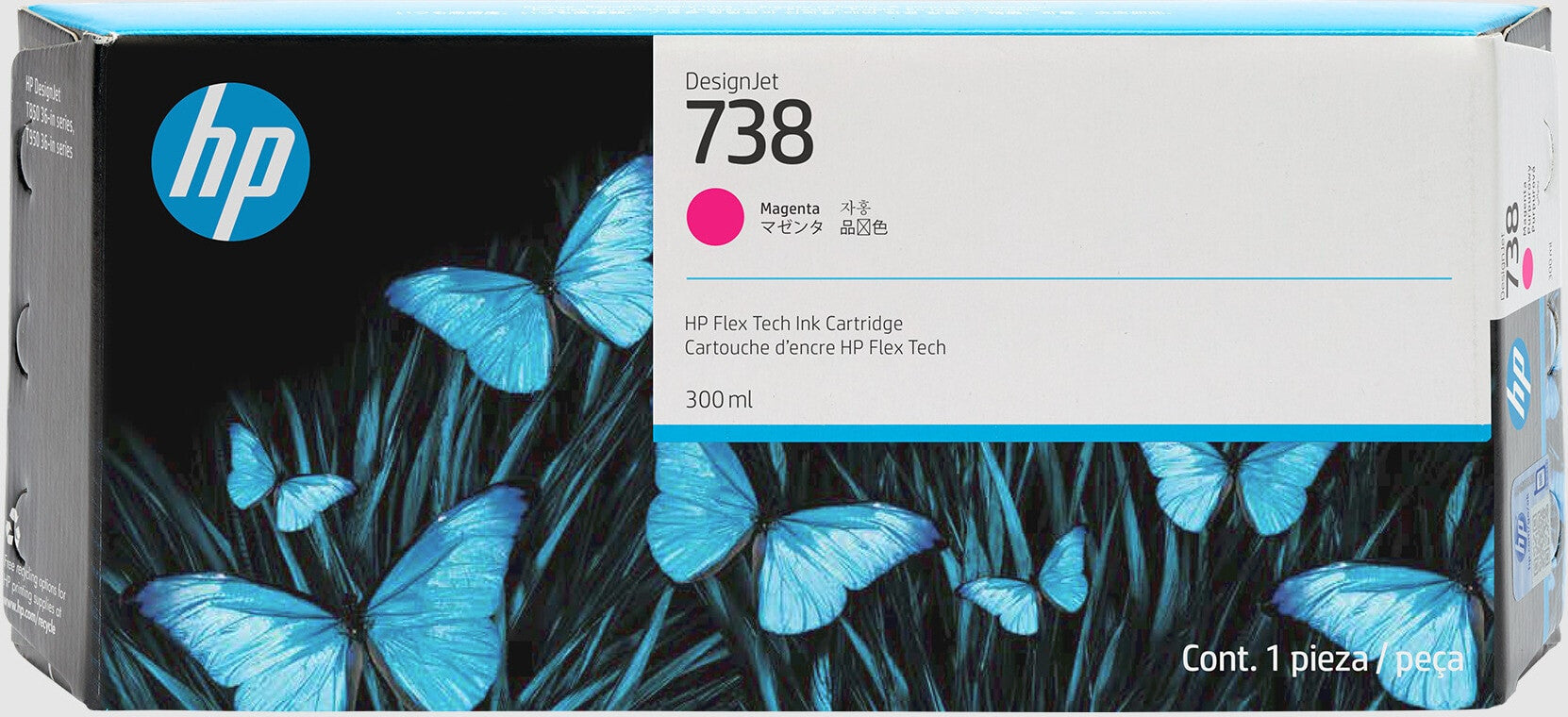 HP Cartucho de tinta 738 de 300 ml magenta