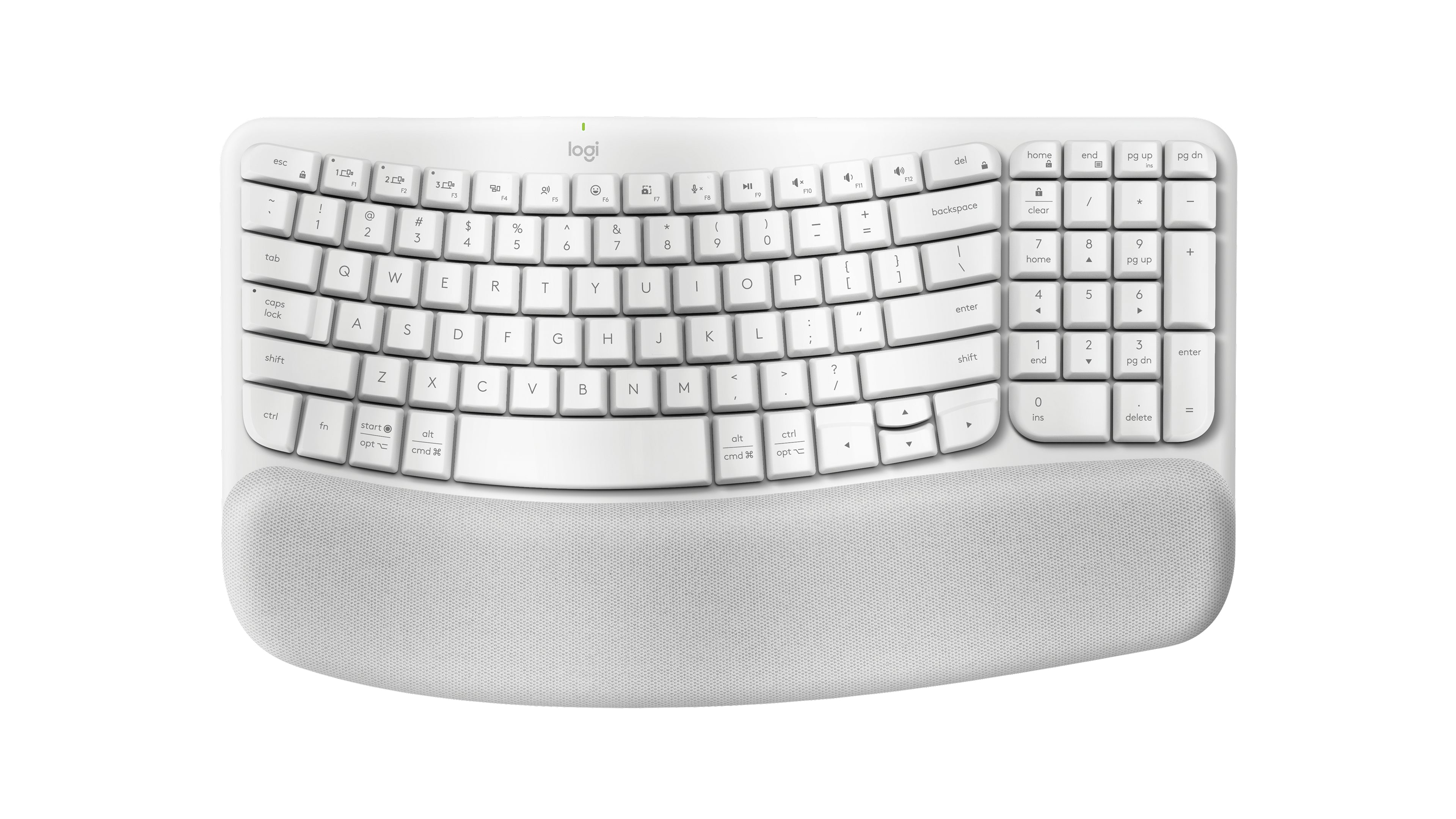 Logitech Wave Keys Wireless Keyboard 10m Range White