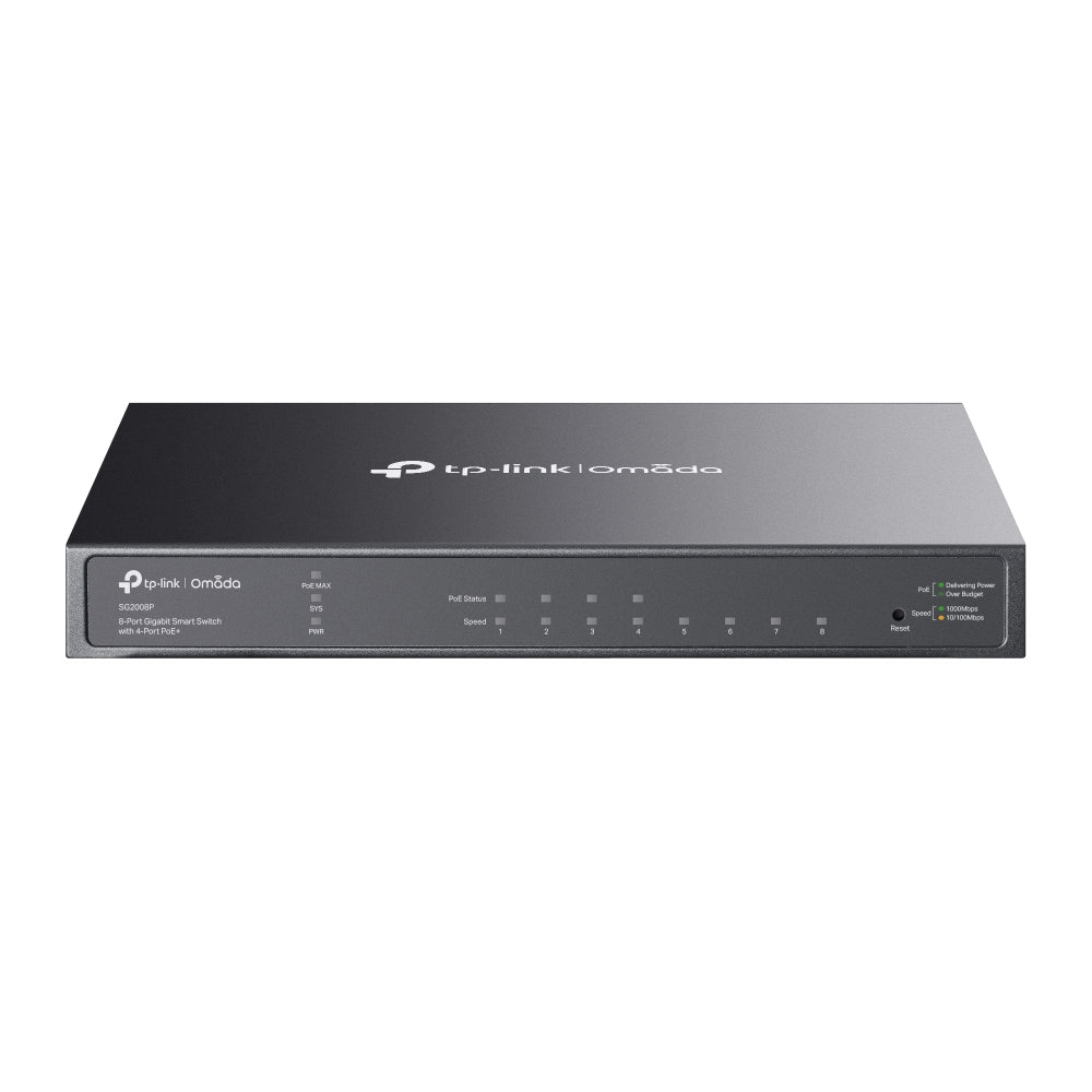 SWITCH TP-LINK SG2008P 8 PUERTOS RJ45 GIGABIT 10/100/1000 MBPS NO ADMINISTRABLE 4 PUERTOS POE