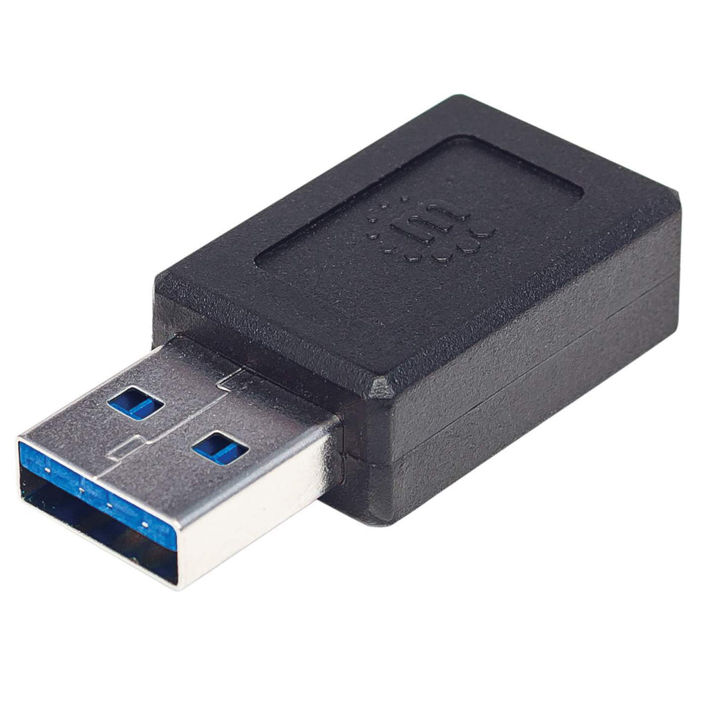Manhattan USB-A to USB-C SuperSpeed Adapter, Black