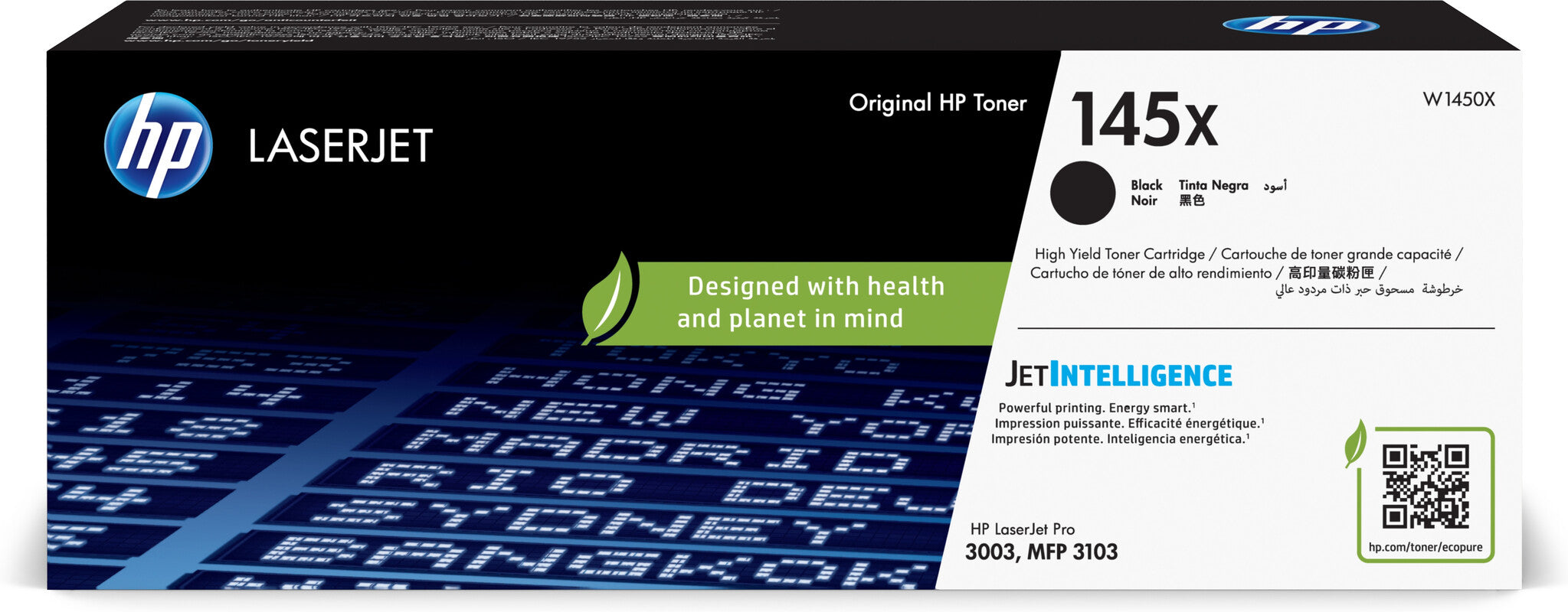 HP Cartucho de tóner original LaserJet 145X de alto rendimiento, negro