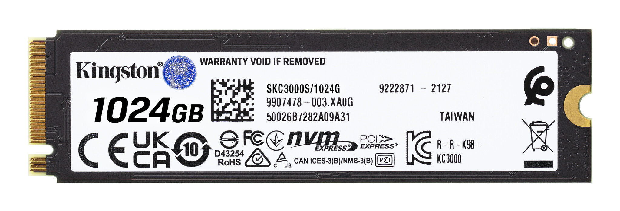 Kingston Technology KC3000 1 TB M.2 PCI Express 4.0 NVMe 3D TLC