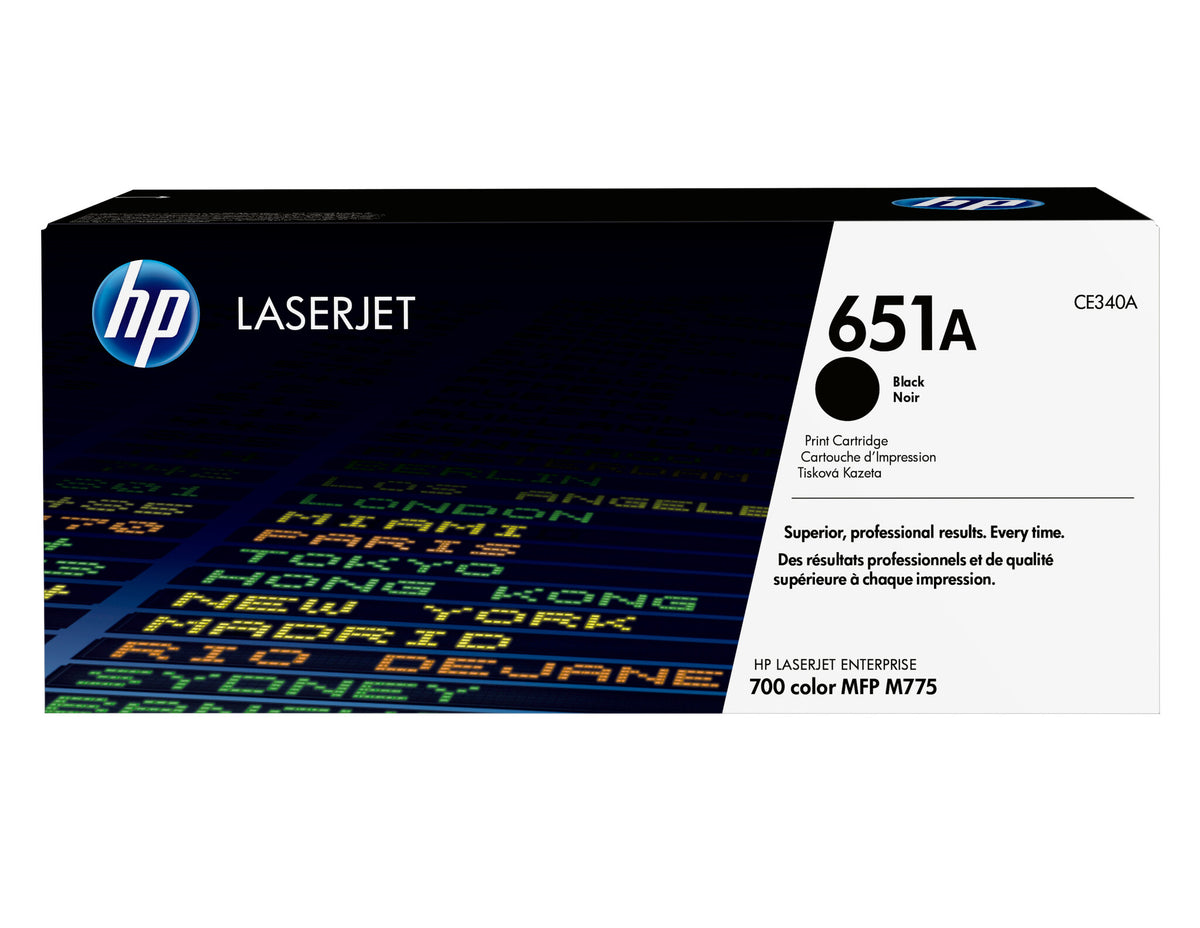 HP Cartucho original de tóner negro 651A LaserJet