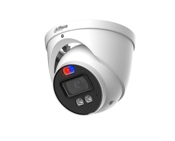 CAMARA ANALOGA/ DAHUA/ HAC-ME1239HN-A-PV/ DOMO TIOC DE 2 MP/ DISUASION ACTIVA LUZ ROJA Y AZUL/ LENTE DE 3.6 MM/ SUPER ADAPT/ MICROFONO/ 40 MTS DE ILUMINACION (IR Y CALIDA)/ METALICA/ IP67