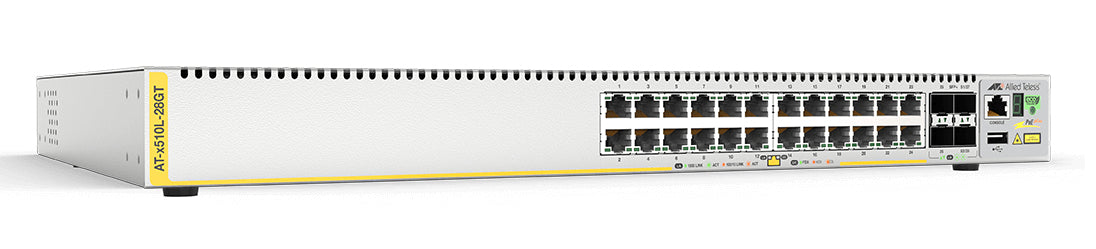 Switch Capa 3, 24 puertos 10/100/1000 Mbps + 4 puertos SFP+ 10 G, fuente de alimentación simple