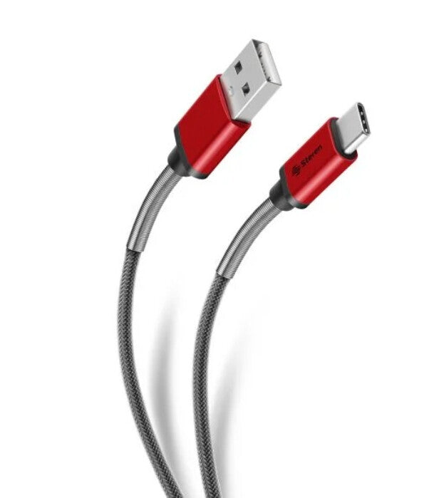 Steren USB-3955 cable USB 1.2 m USB A USB C Negro, Rojo