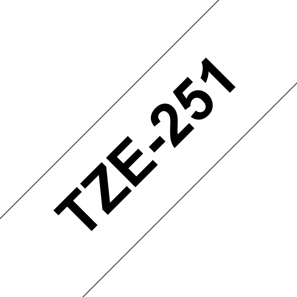 Cinta Brother TZ-251 Laminada Negro Sobre Blanco 24mmx8m PT330/530