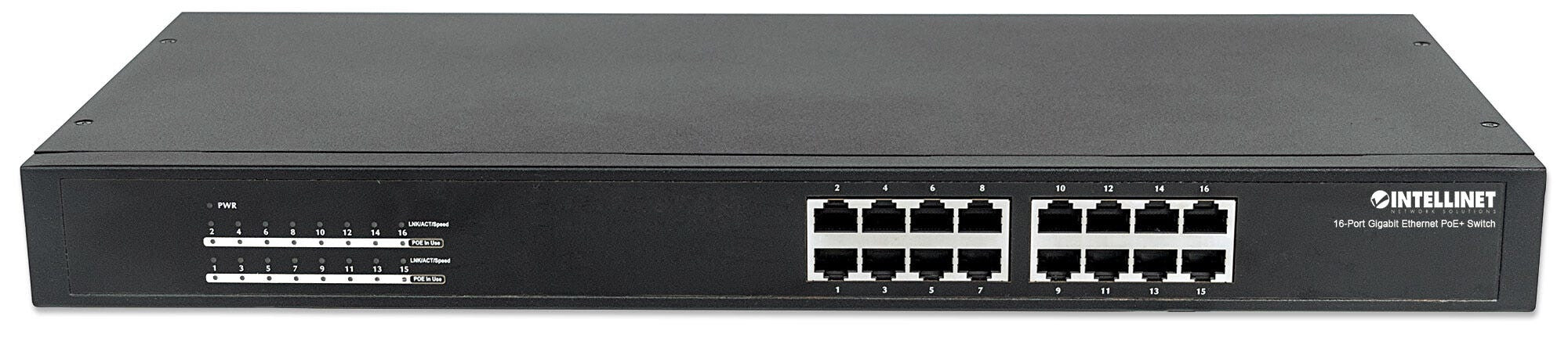 Intellinet 560993 dispositivo de redes No administrado L2 Gigabit Ethernet (10/100/1000) Energía sobre Ethernet (PoE) 1U Negro