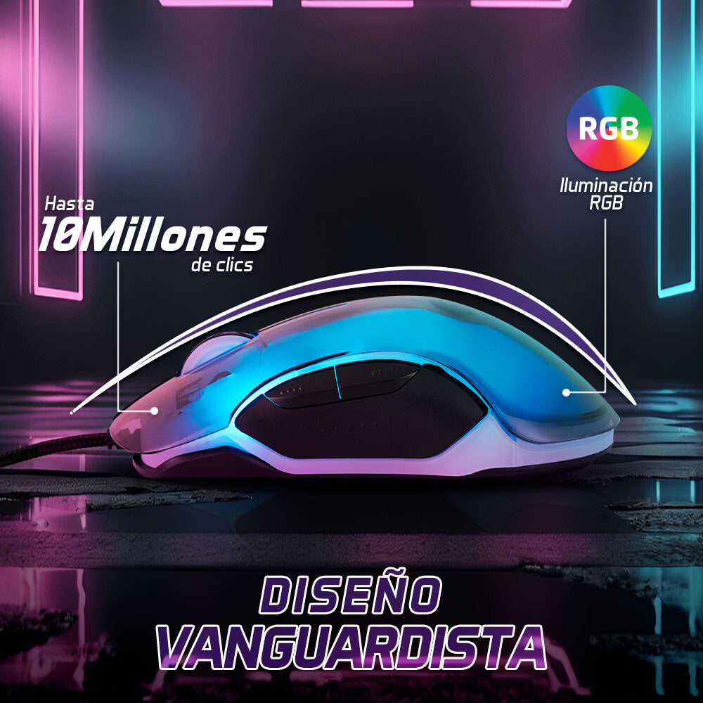 Vorago MO-505 ratón Juego Diestro USB tipo A Óptico 7200 DPI