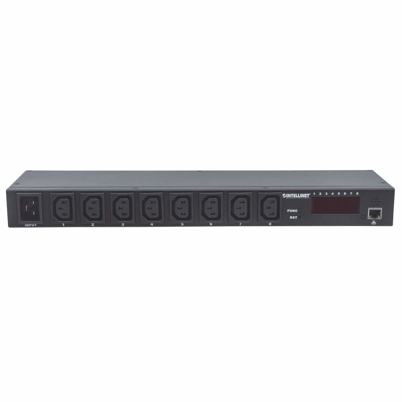 Intellinet Barra multicontactos de 8 salidas para montaje en rack de 19"