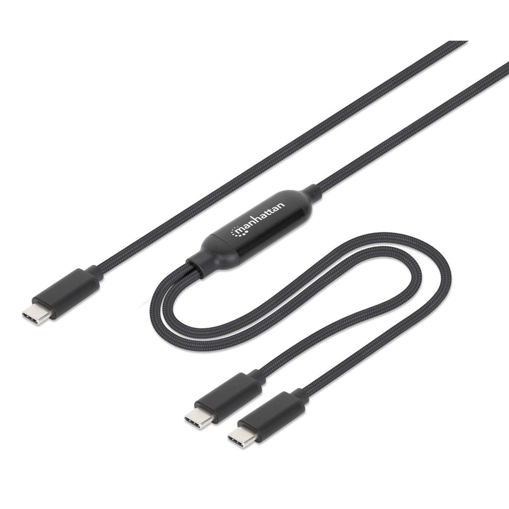 CABLESTIPOC/MANHATTAN/355810/CABLE DE CARGA USB-C DOBLE 100 W, 2 M (7 FT)