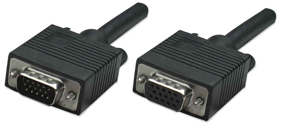 Manhattan SVGA HD15 M-F Monitor Extension Cable 1.8m Black