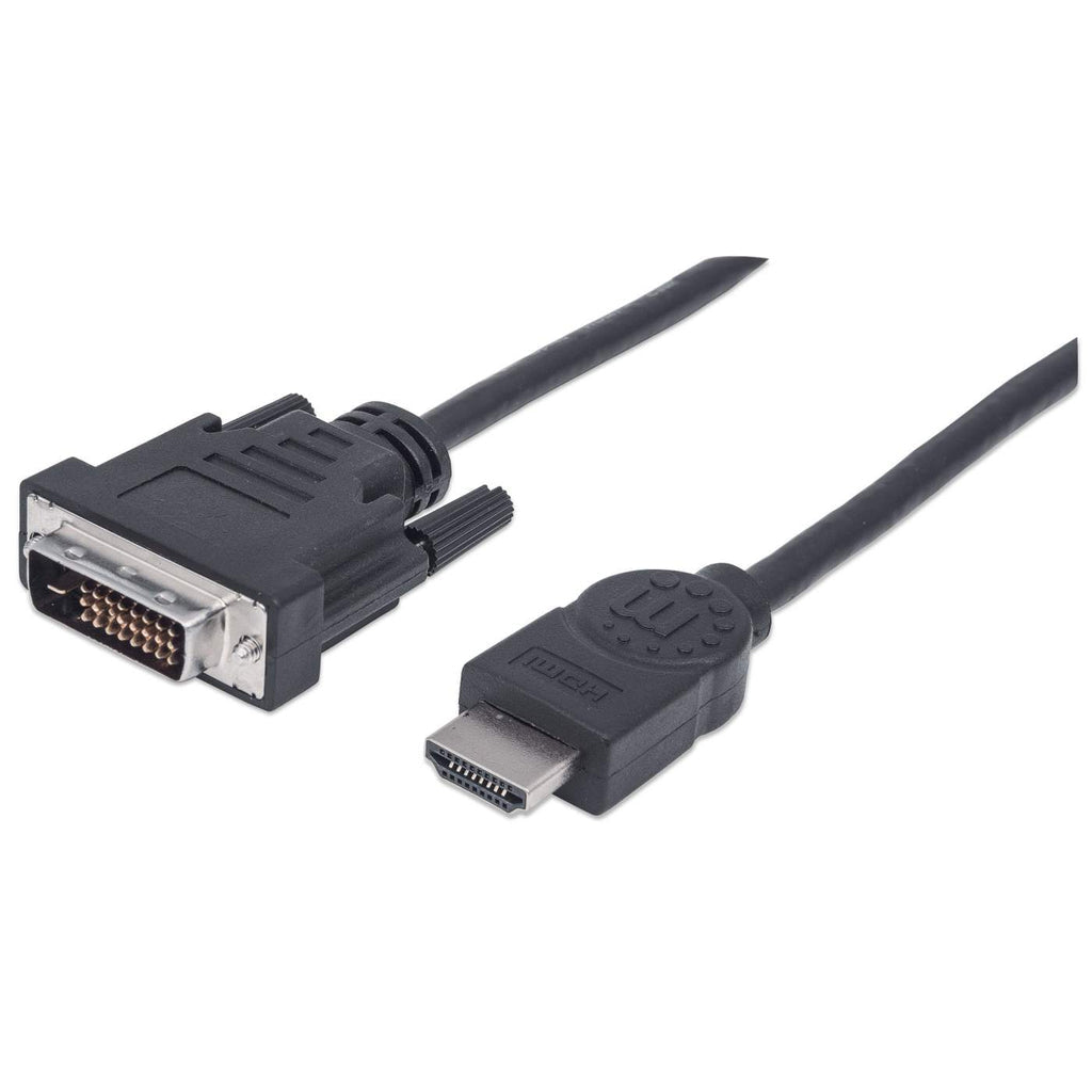 Manhattan HDMI/DVI-D M-M Monitor Cable 1.8m Black