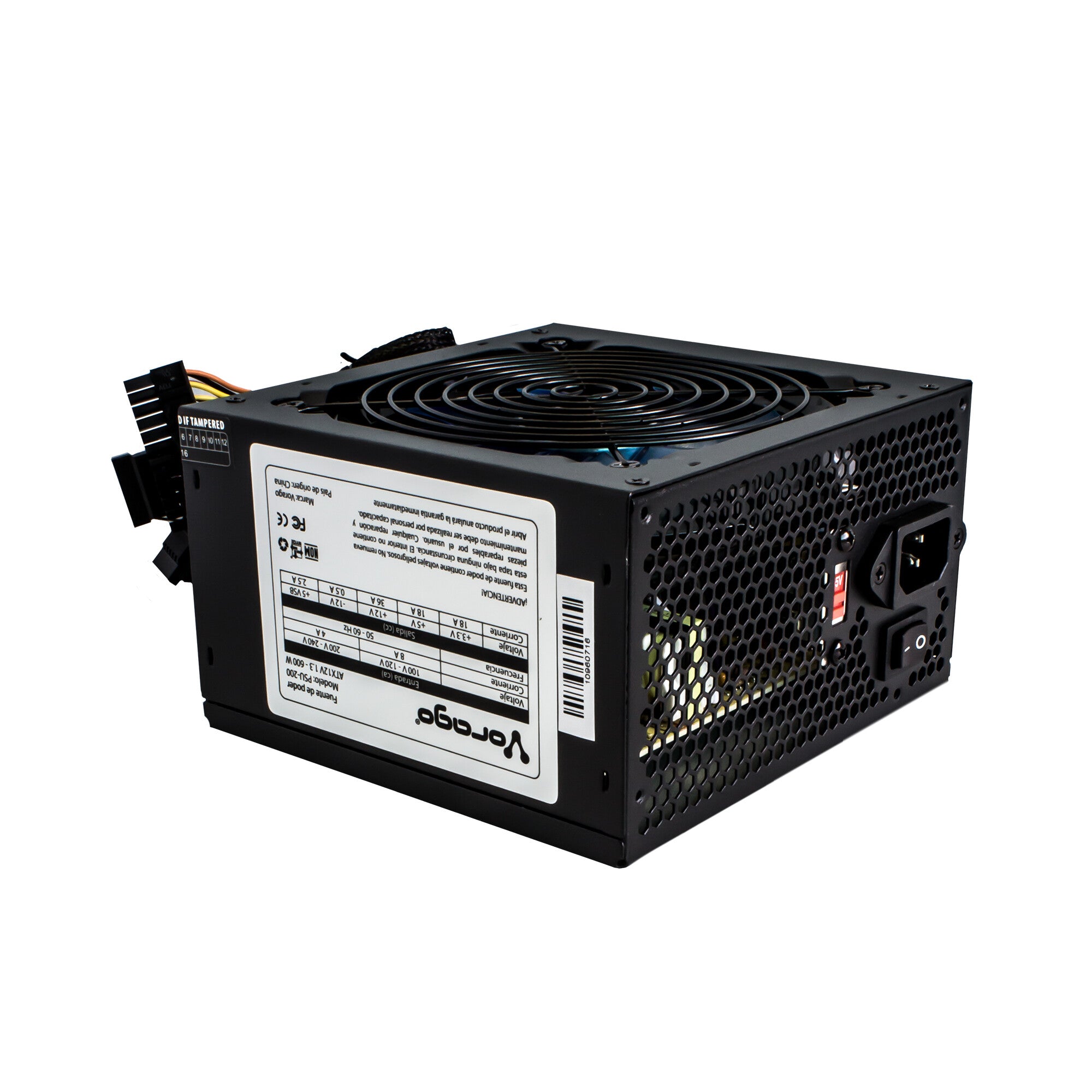 Vorago PSU-200 unidad de fuente de alimentación 600 W 20+4 pin ATX ATX Negro