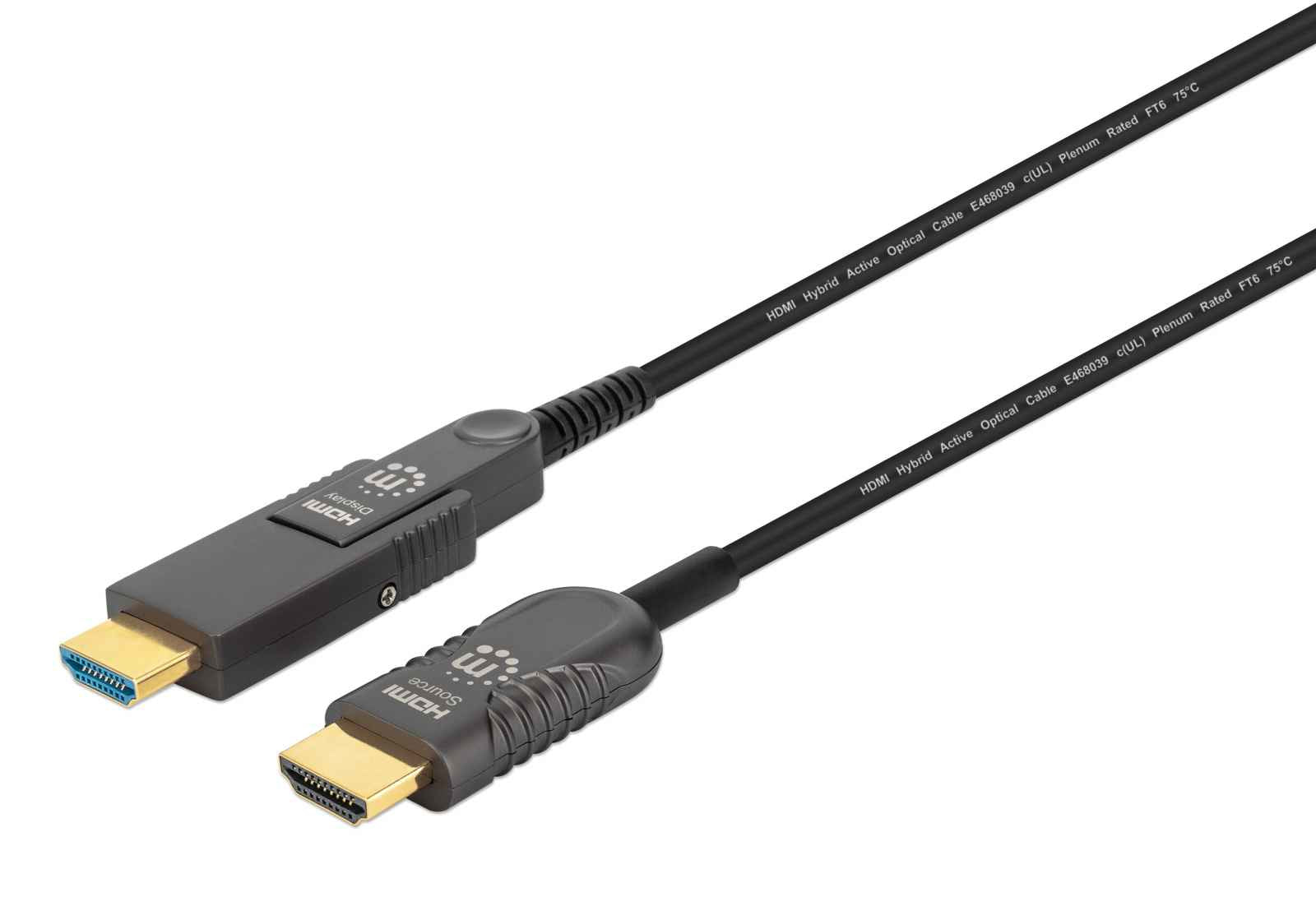 CABLE HDMI FIBRA OPTICA /MANHATTAN / 353243/ M-M  4K@60HZ 20.0M CONECTOR HDMI DESMONTABLE
