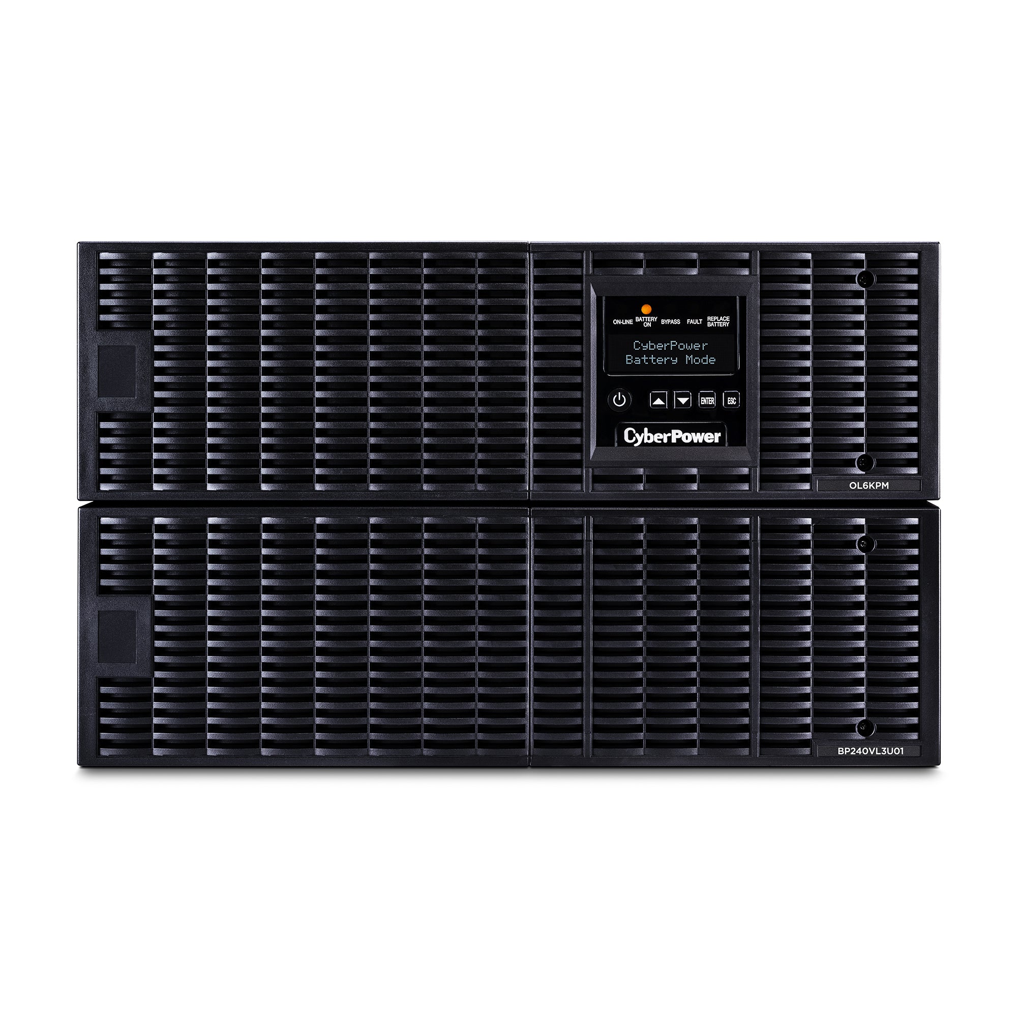 NO BREAK CYBERPOWER OL6KRT 6000VA / 5400W, ONLINE, ENTRADA 200 - 240 VAC / SALIDA 200 - 240 VAC. CONVERTIBLE TORRE/RACK 6U, 2 NEMA L6-20R, 2 NEMA L6-30R 3 AÑOS INCLUYE BATERA.