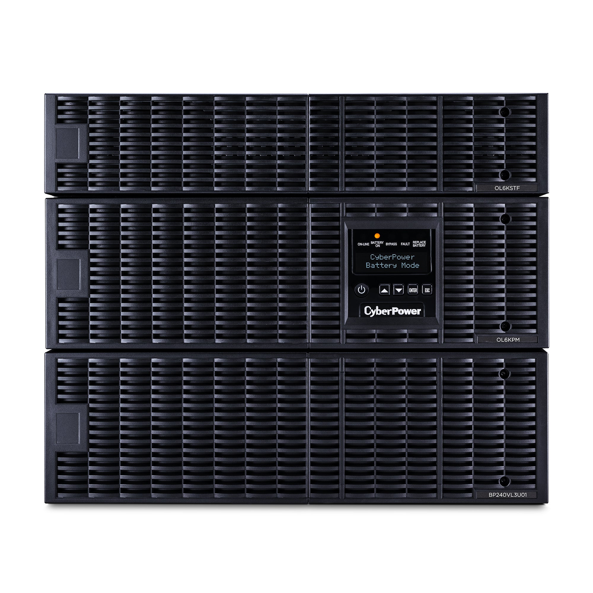 NO BREAK CYBERPOWER OL6KRTF 6000VA/5400W,ONLINE,ENTRADA 200-240 VAC /SALIDA 120-240, CONVERTIBLE TORRE/RACK, 8U,6 X NEMA 5-20R,2 X NEMA L6-20R,1 X NEMA L6-30R,1 HARDWIRE, 3 AÑOS INCLUYE BATERA.