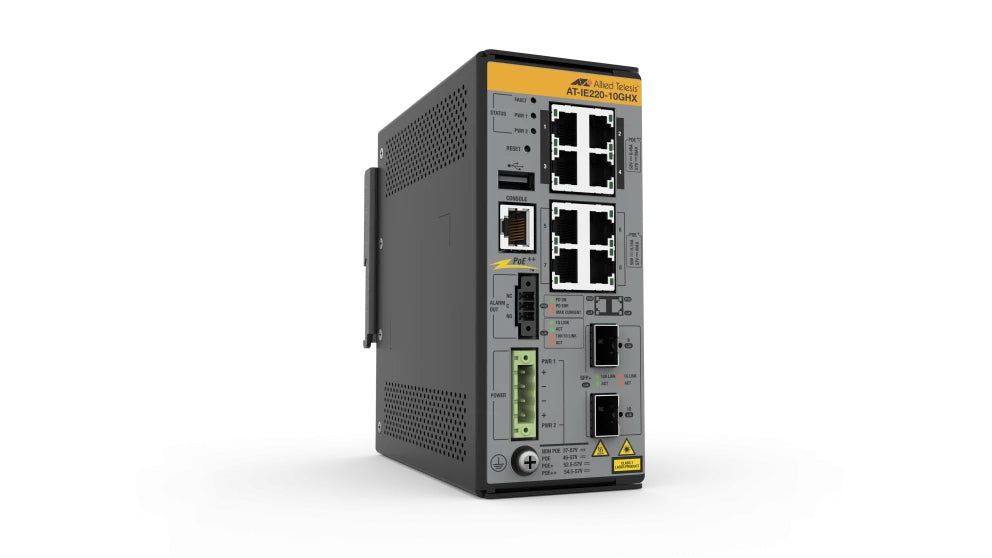 8x 10/100/1000T, 2x 1G/10G SFP+, Industrial Ethernet, Layer 2+ Switch, PoE++