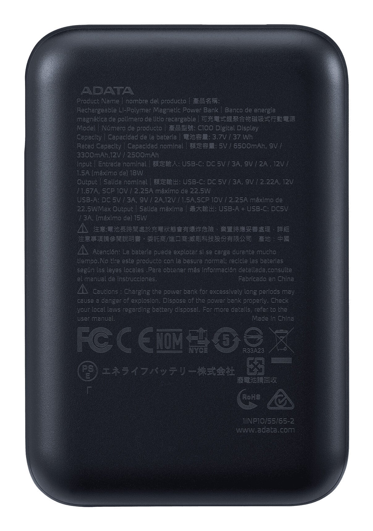 ADATA C100 Polímero de litio 10000 mAh Negro
