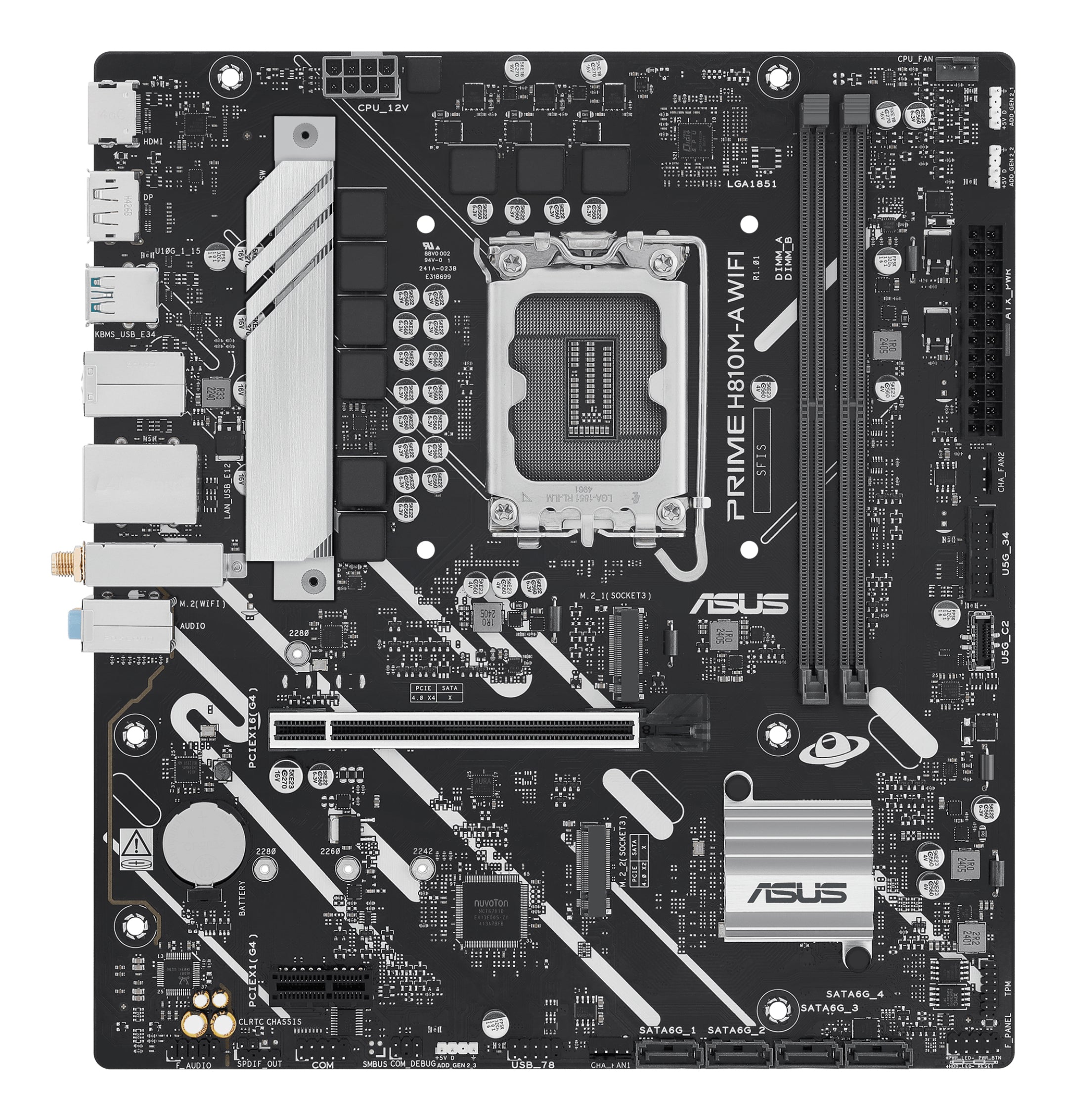 MB ASUS H810 INTEL S-1851 SERIE 2 /2X DDR5 6400 /HDMI /DP /2X M.2 /2X USB 3.2 /WIFI 6 /BLUETOOTH /MICRO ATX /GAMA BASICA