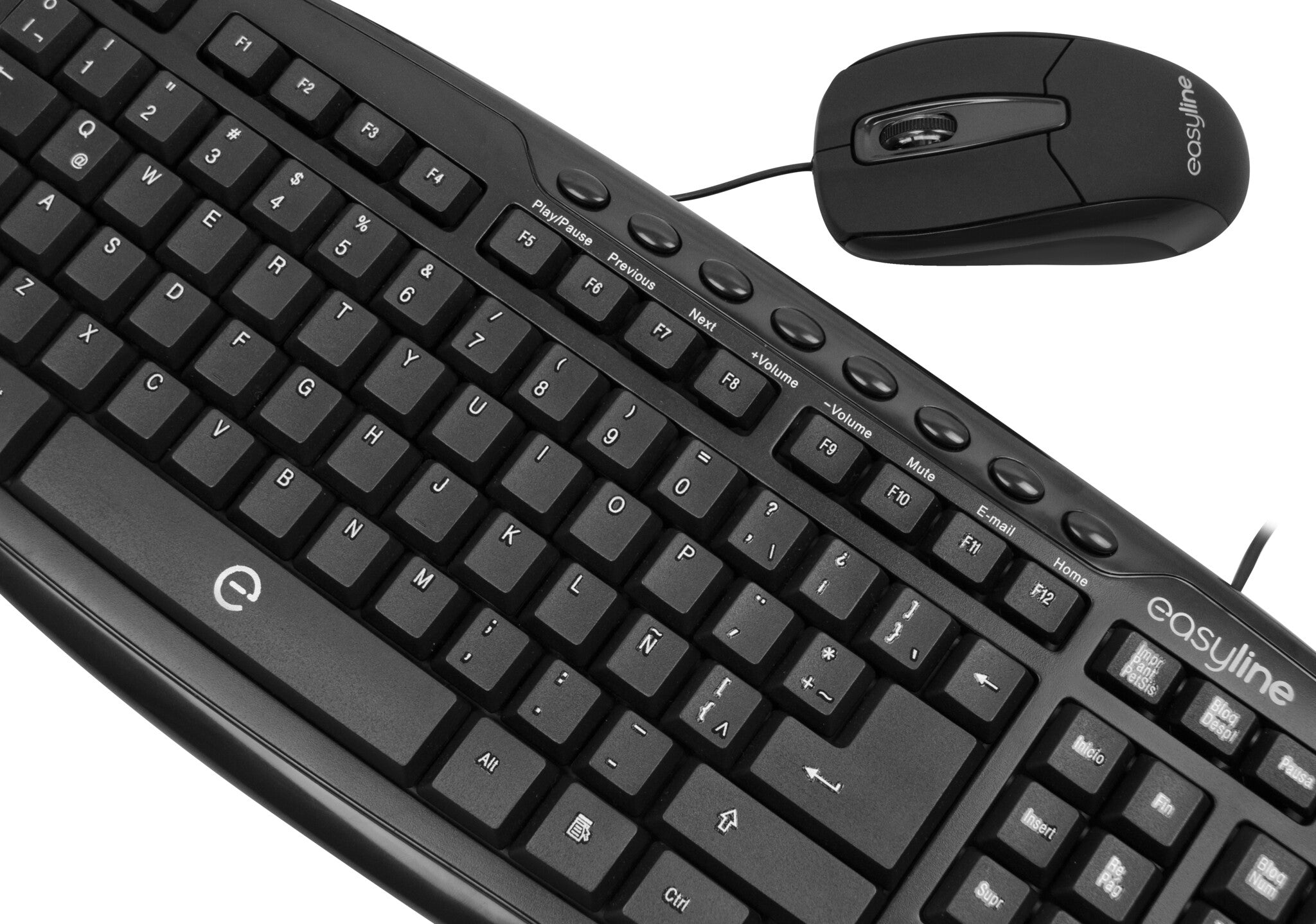 Easy Line Kit de y mouse - Negro, 1000 DPI teclado Ratón incluido Universal USB QWERTY Inglés de EE.UU.