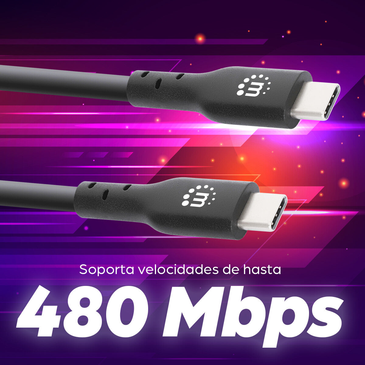 Manhattan 354868 cable USB USB 2.0 0.5 m USB C 0.48 Gbit/s Negro