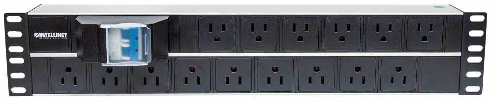 Intellinet Barra multicontactos de 15 salidas para montaje en 2U de rack de 19" - Enchufes Tipo EU (NEMA 5)