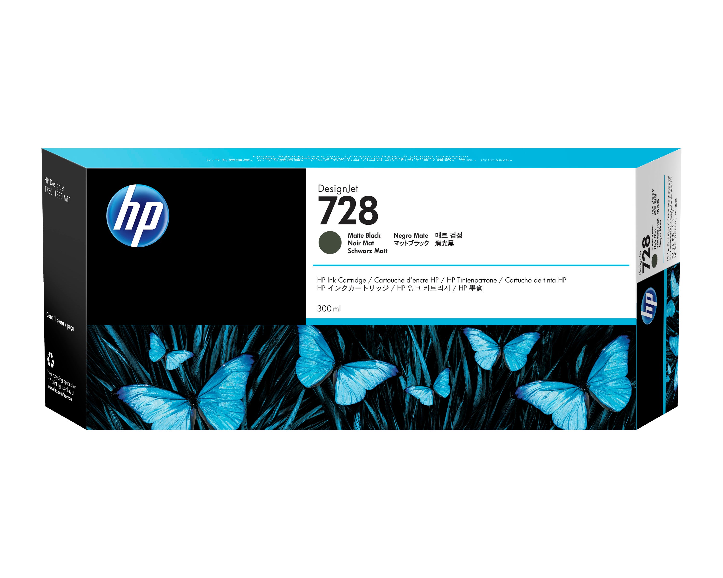 Tinta HP LF 728 DesignJet Negro Mate 300ML