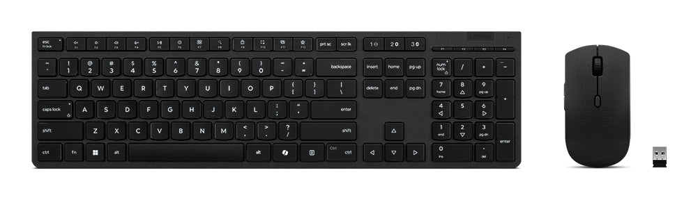 Kit Teclado y Mouse Lenovo Inalámbricos Recargables y Ultrafinos Español LA 2.4 GHz Bluetooth