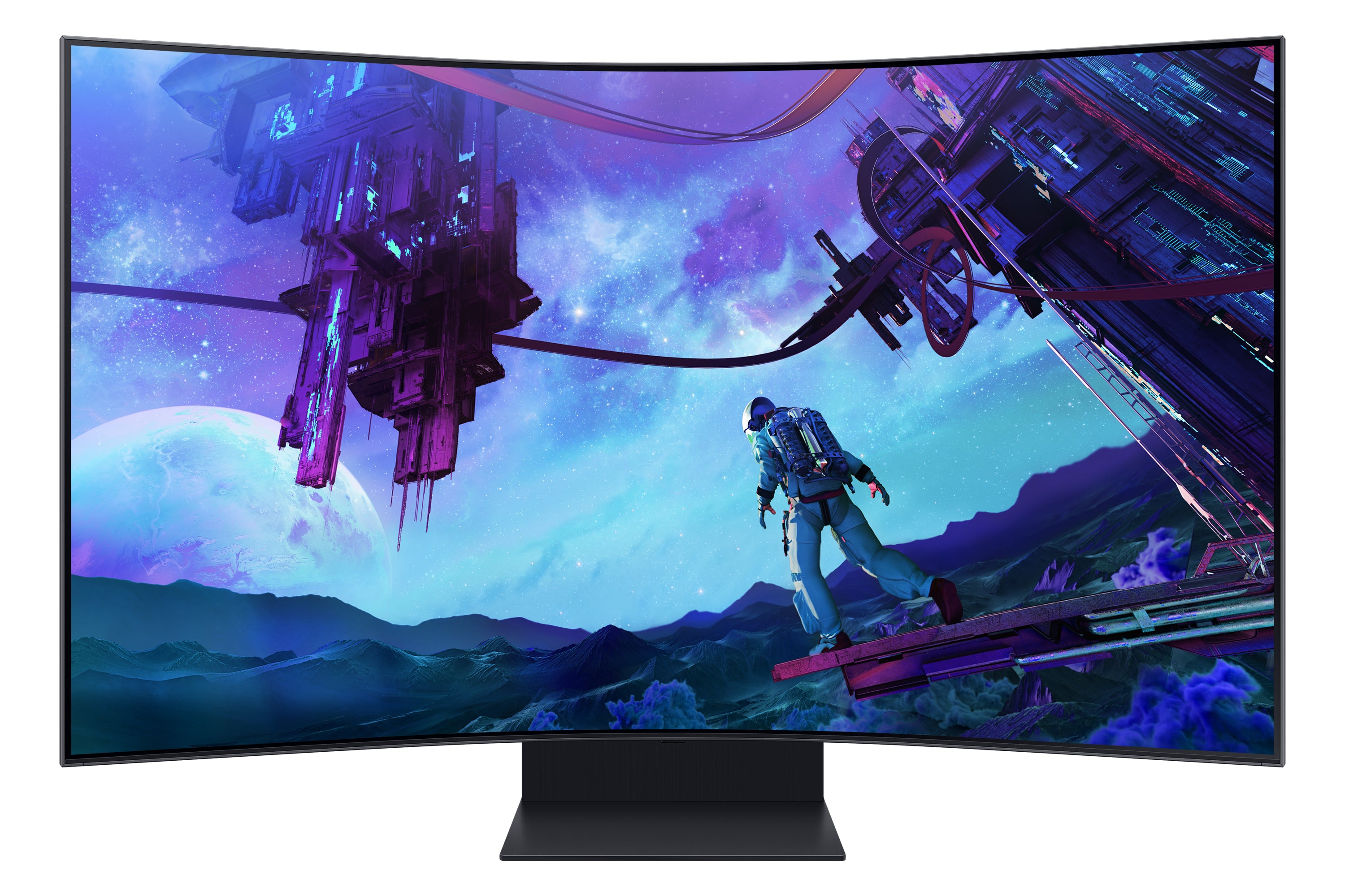 Samsung 55" Gaming Odyssey Ark 2nd Gen 4K 3840x2160 165Hz VA Curved 1000R 1ms HDR10 Speakers Gaming HUB SMA Monitor