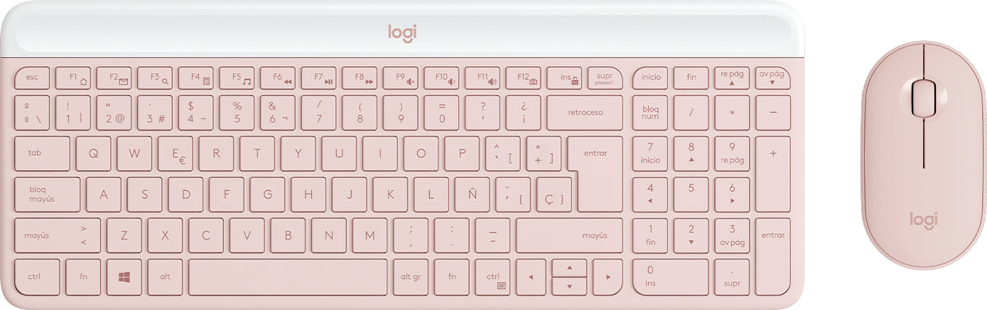 Logitech MK470 Wireless Keyboard and Mouse Nano USB Receiver Pink