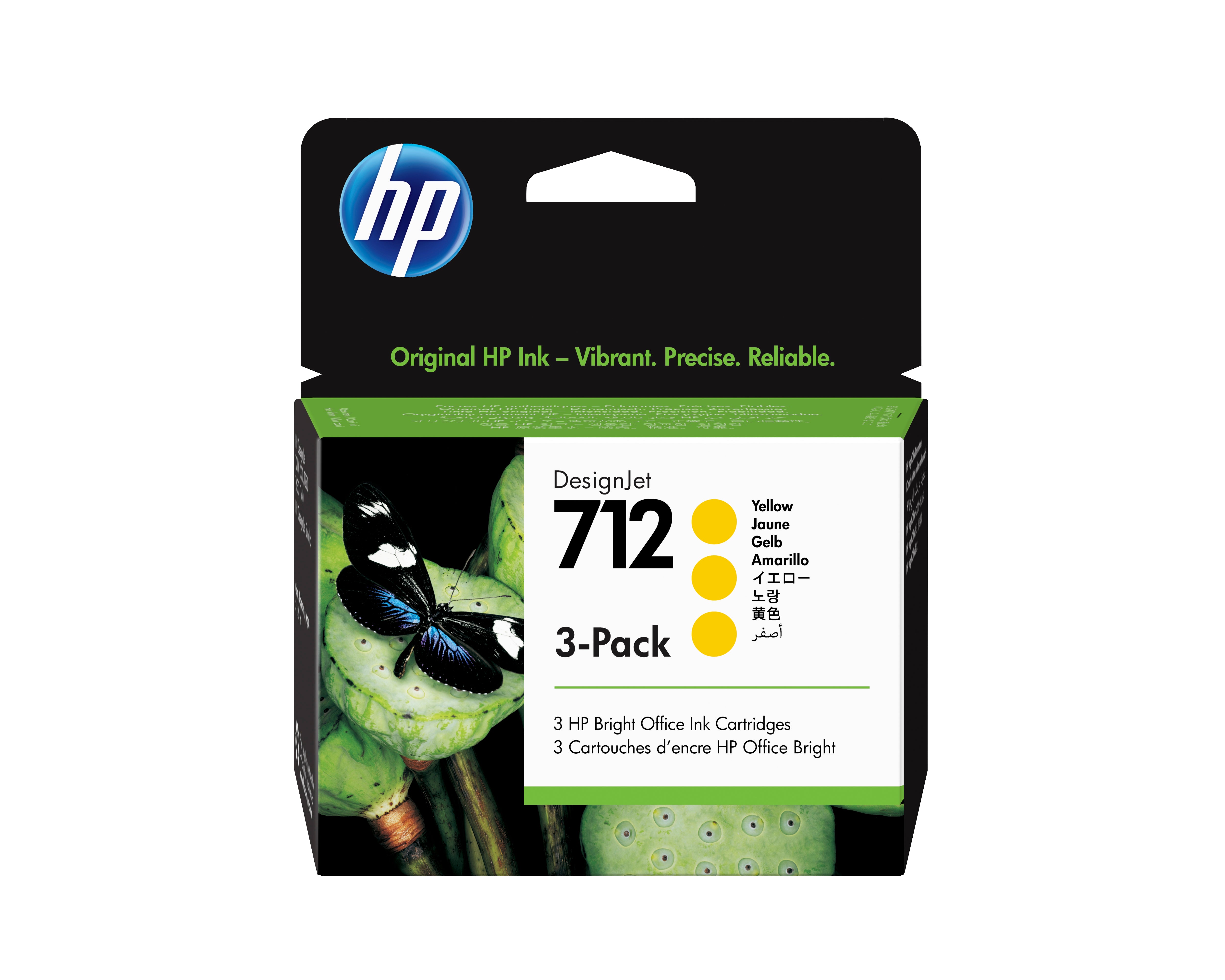 Tinta HP LF DesignJet 712 3 Pack 29ml Color Amarillo