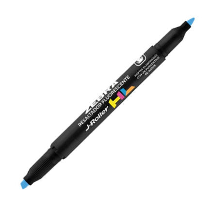 Zebra Jroller HL Double-ended Highlighter, Blue, Box of 6