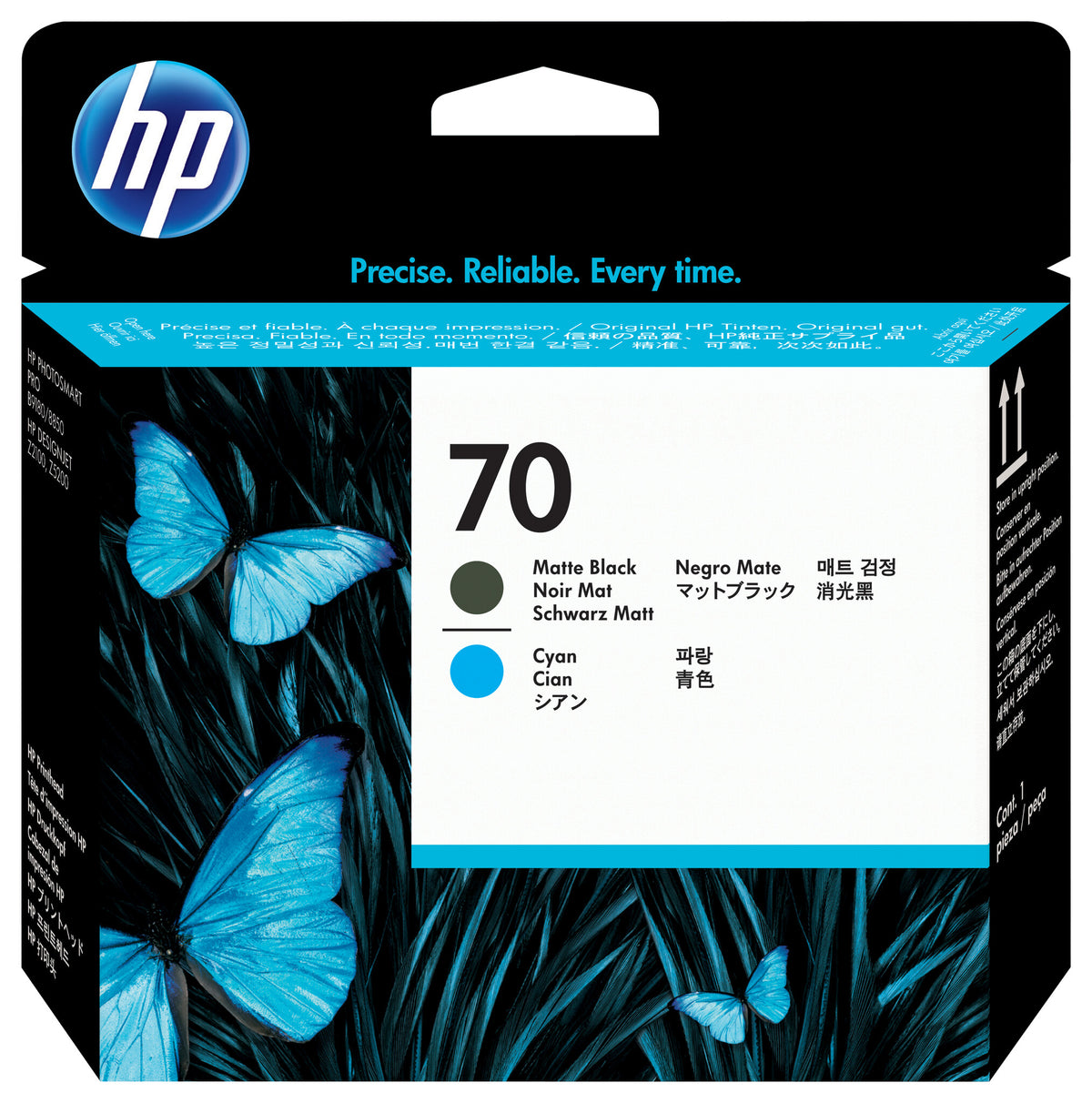 HP Cabezal de impresión DesignJet 70 negro mate y cian
