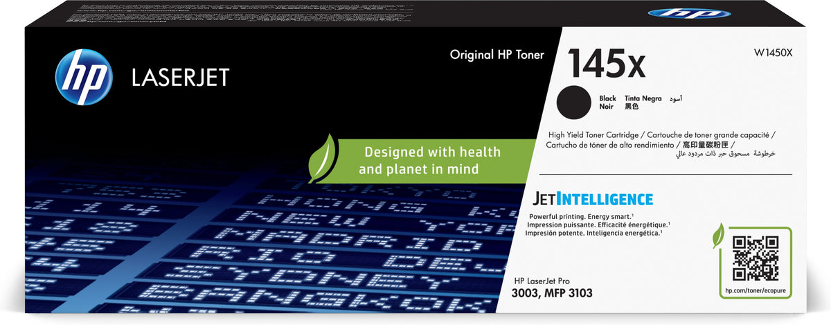 HP Cartucho de tóner original LaserJet 145X de alto rendimiento, negro