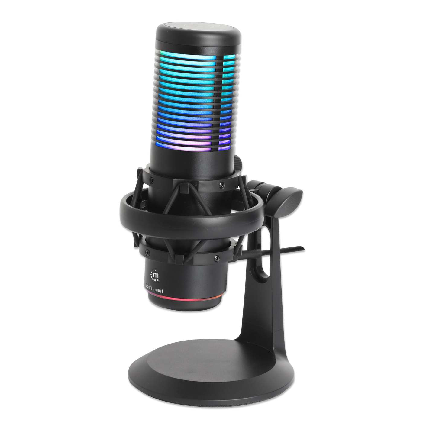 Manhattan Omnidirectional USB Microphone with RGB LED and Noise Cancellation