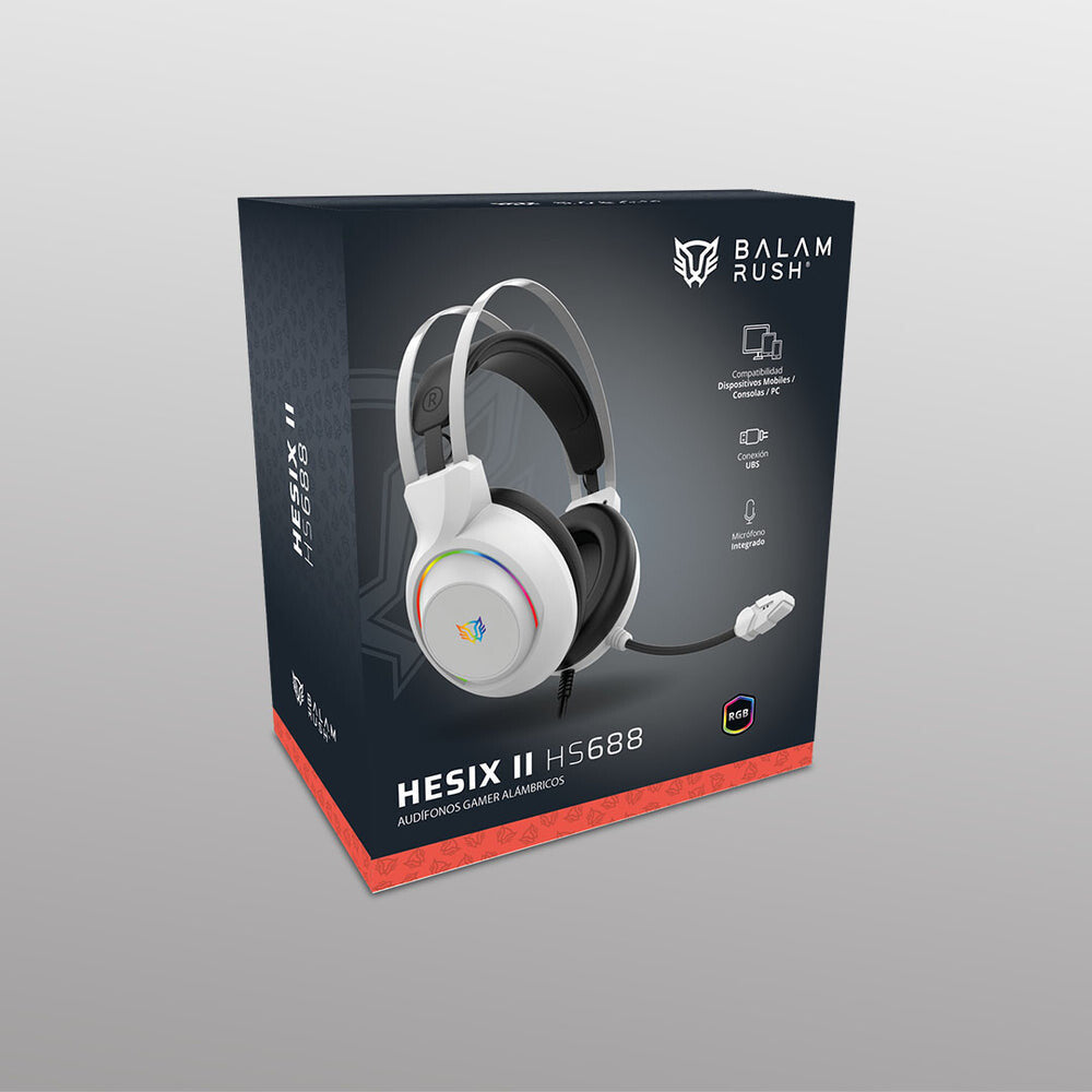 Balam Rush BR-941211 audífono y auriculare Auriculares Alámbrico Diadema Juego Blanco