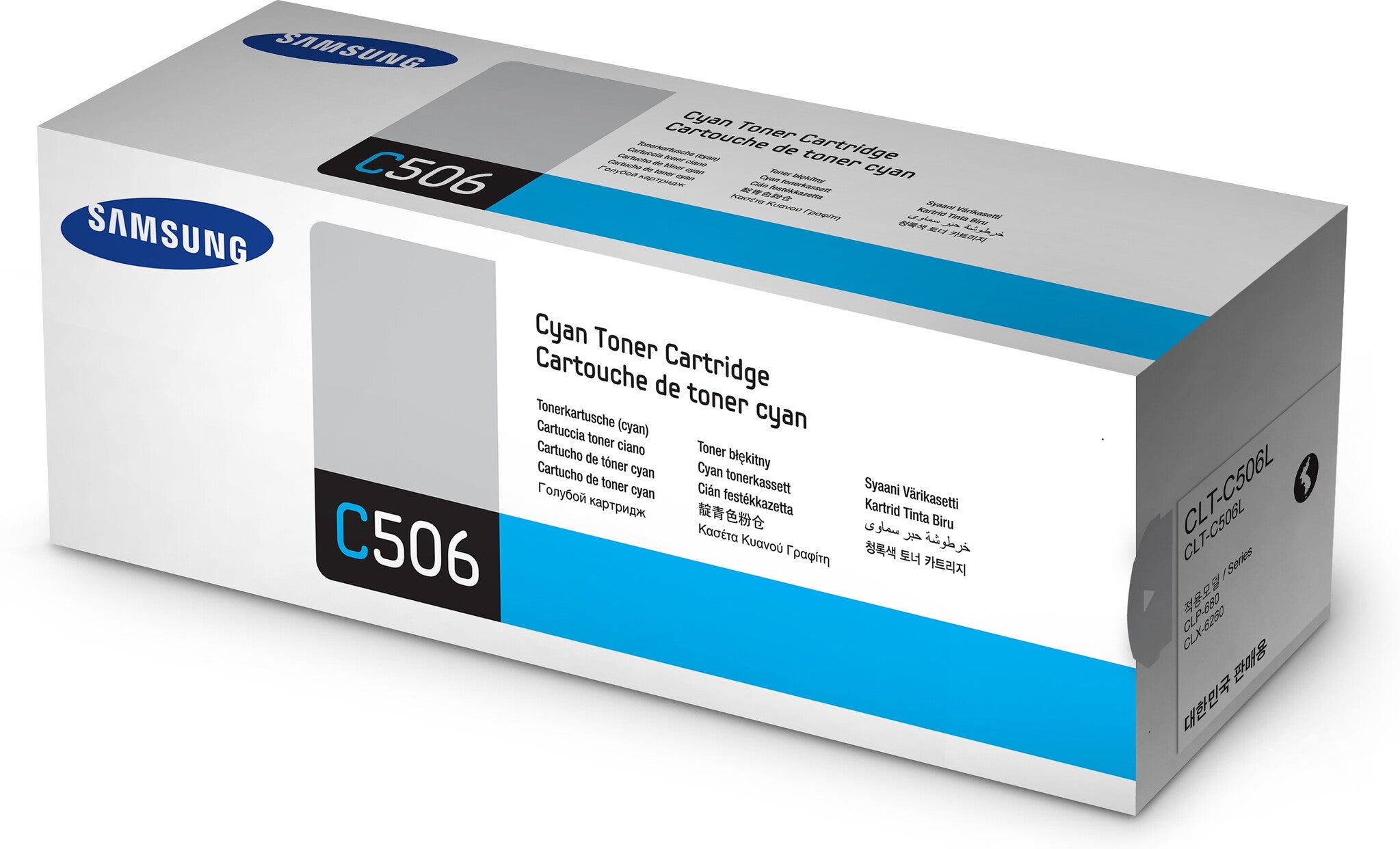 Samsung Cartucho de tóner original HP CLT-C506L de alto rendimiento, cian