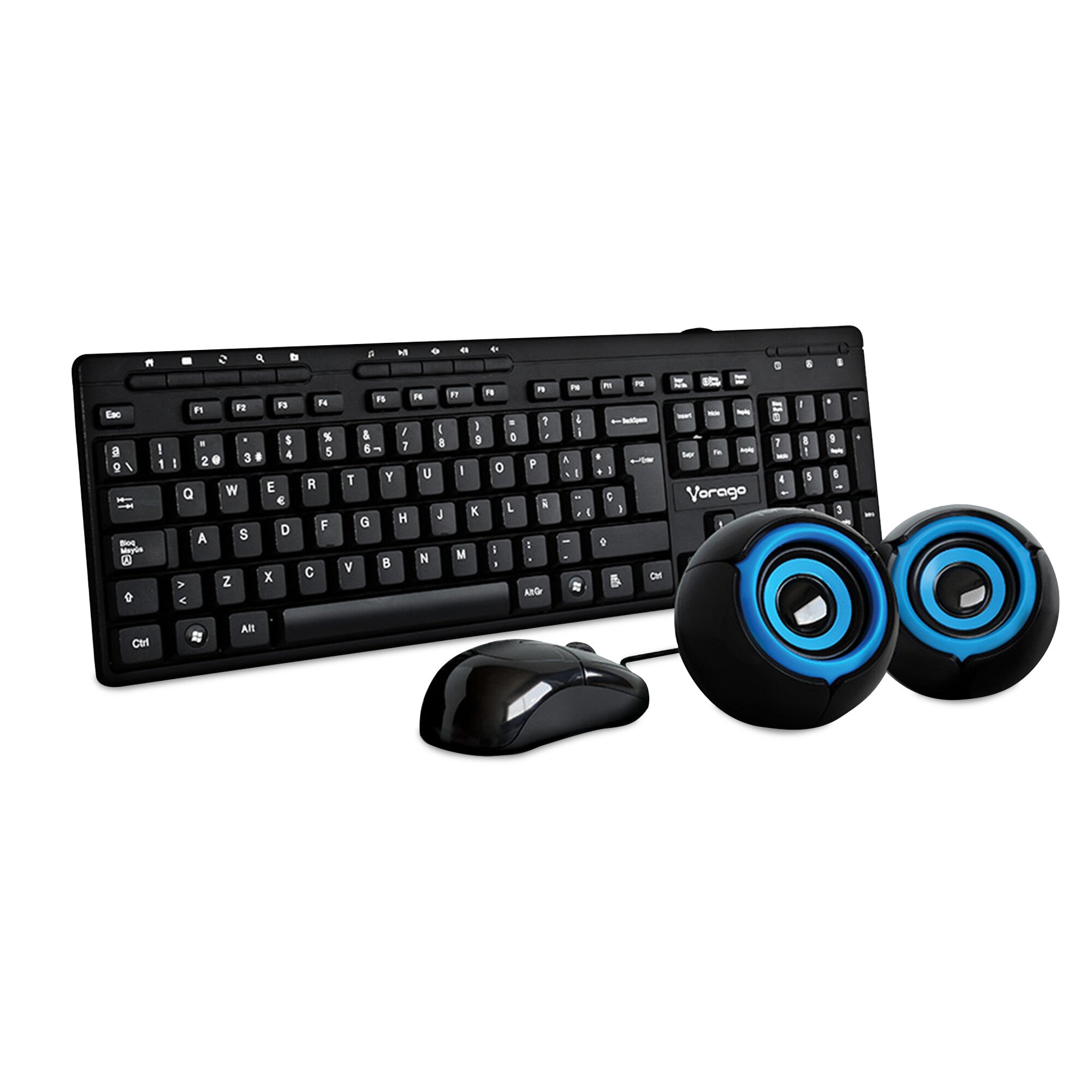 Vorago KMS-104 teclado Ratón incluido QWERTY Español Negro