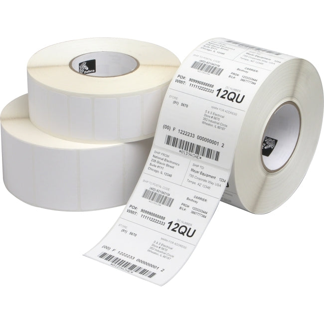 Etiqueta Zebra Papel 2.25 x 1.25 pulg DT  Z-Select 4000D 12 Rollos por Caja