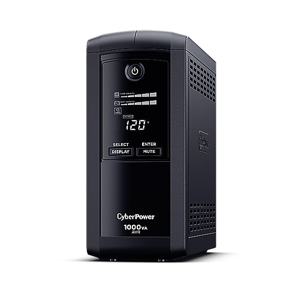 UPS de 1000 VA/600 W, Topología Línea Interactiva, Entrada 120 Vca NEMA 5-15P, Tipo Mini Torre, Con 9 Tomas NEMA 5-15R