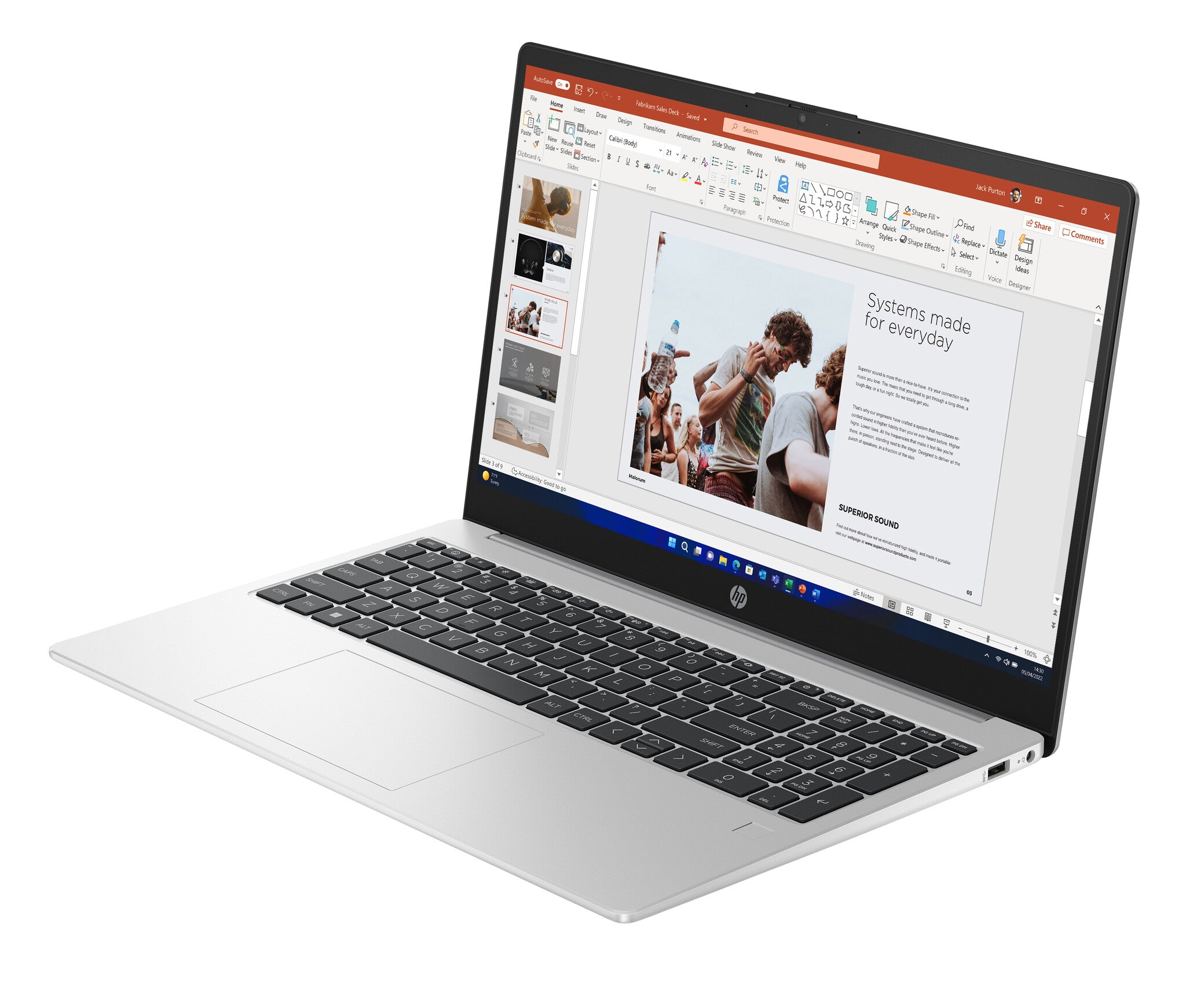 HP 255 G10 AMD Ryzen™ 3 7330U Computadora portátil 39.6 cm (15.6") Full HD 8 GB DDR4-SDRAM 512 GB SSD Wi-Fi 6 (802.11ax) Windows 11 Home Plata