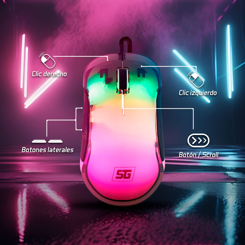 Vorago MO-505 ratón Juego Diestro USB tipo A Óptico 7200 DPI
