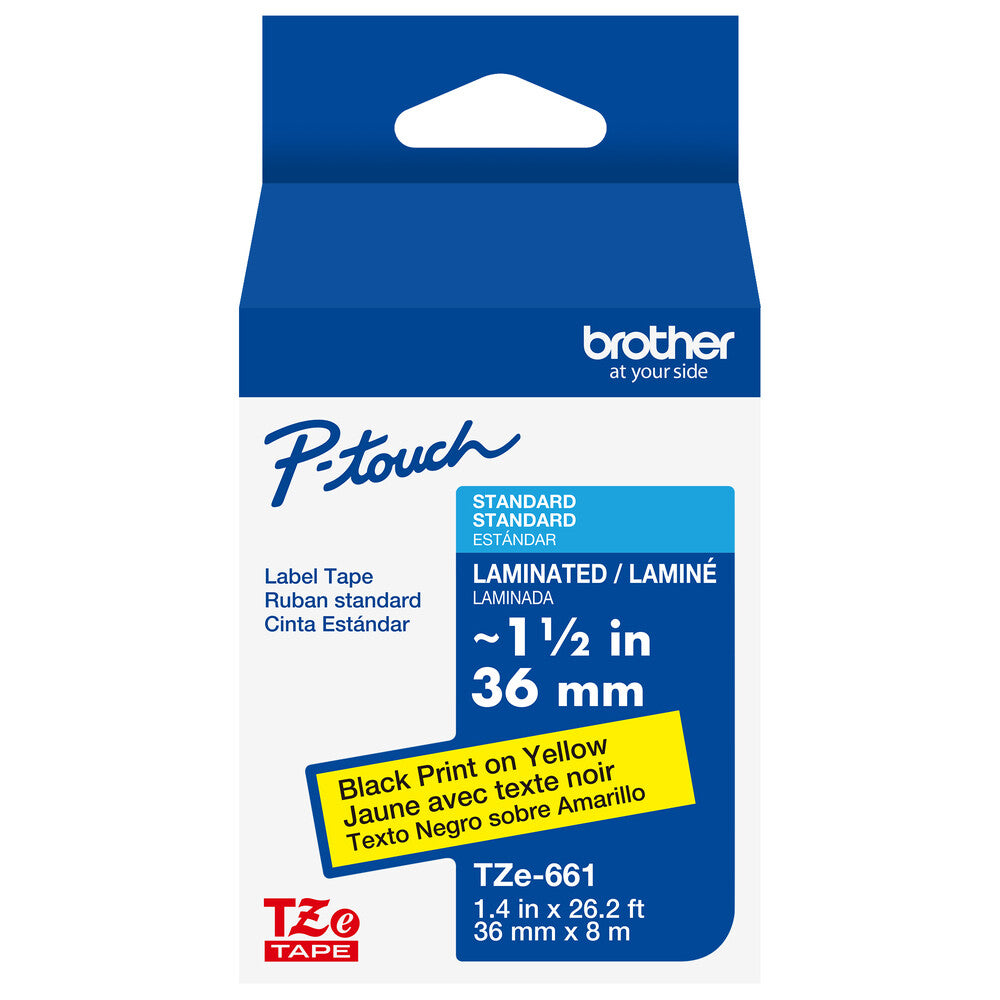 Brother TZE661G cinta para impresora de etiquetas Negro sobre amarillo TZe