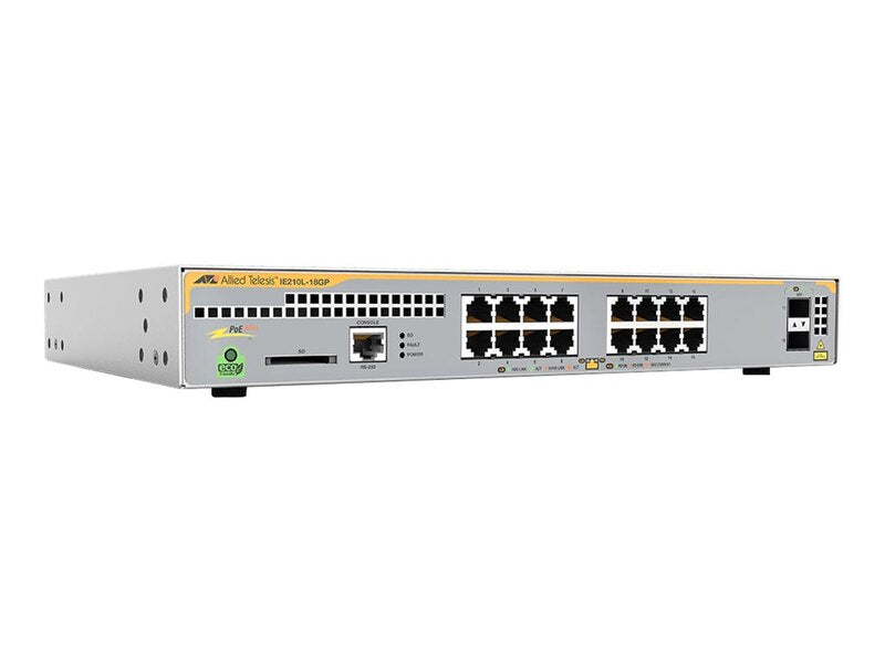 Switch Industrial-Lite PoE+ administrable capa 2 de 16 Puertos 10/100/1000 Mbps + 2 puertos SFP, 247 W