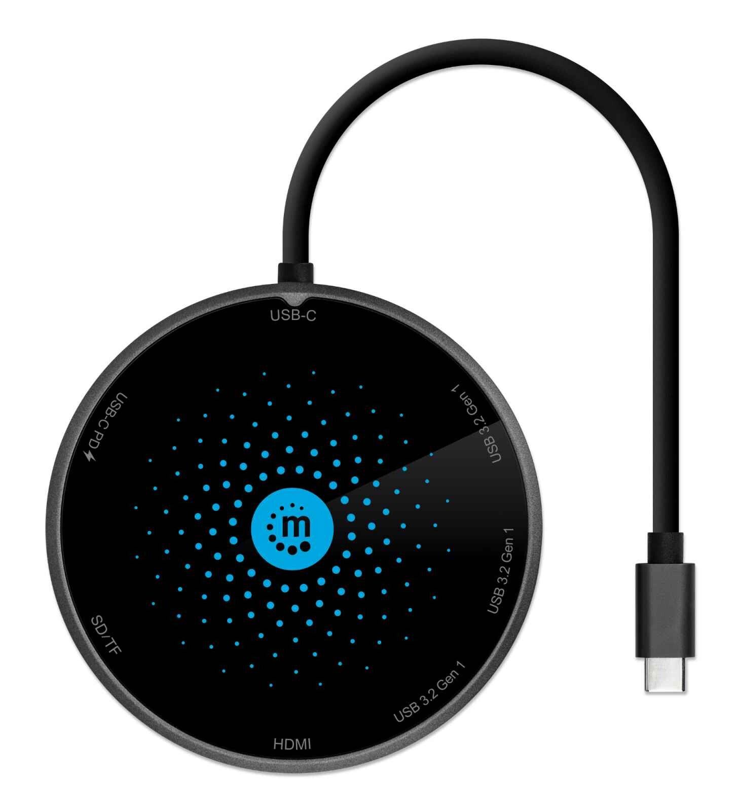 Manhattan Docking USB-C con base de carga inalámbrica