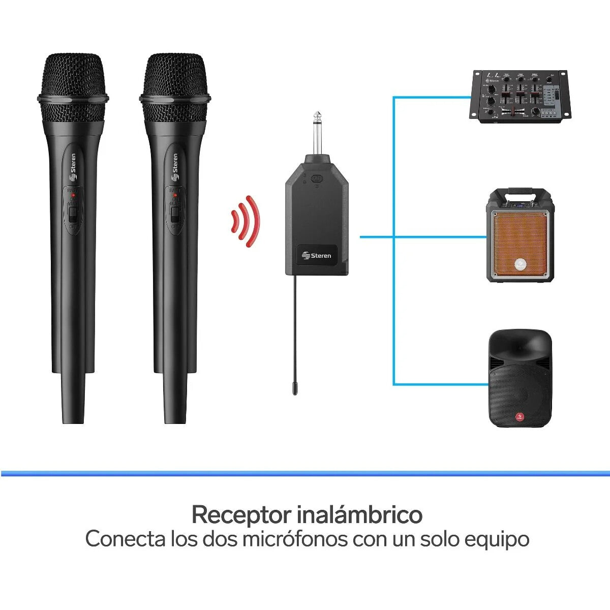 Steren MIC-288R micrófono Negro Micrófono para escenarios y espectáculos