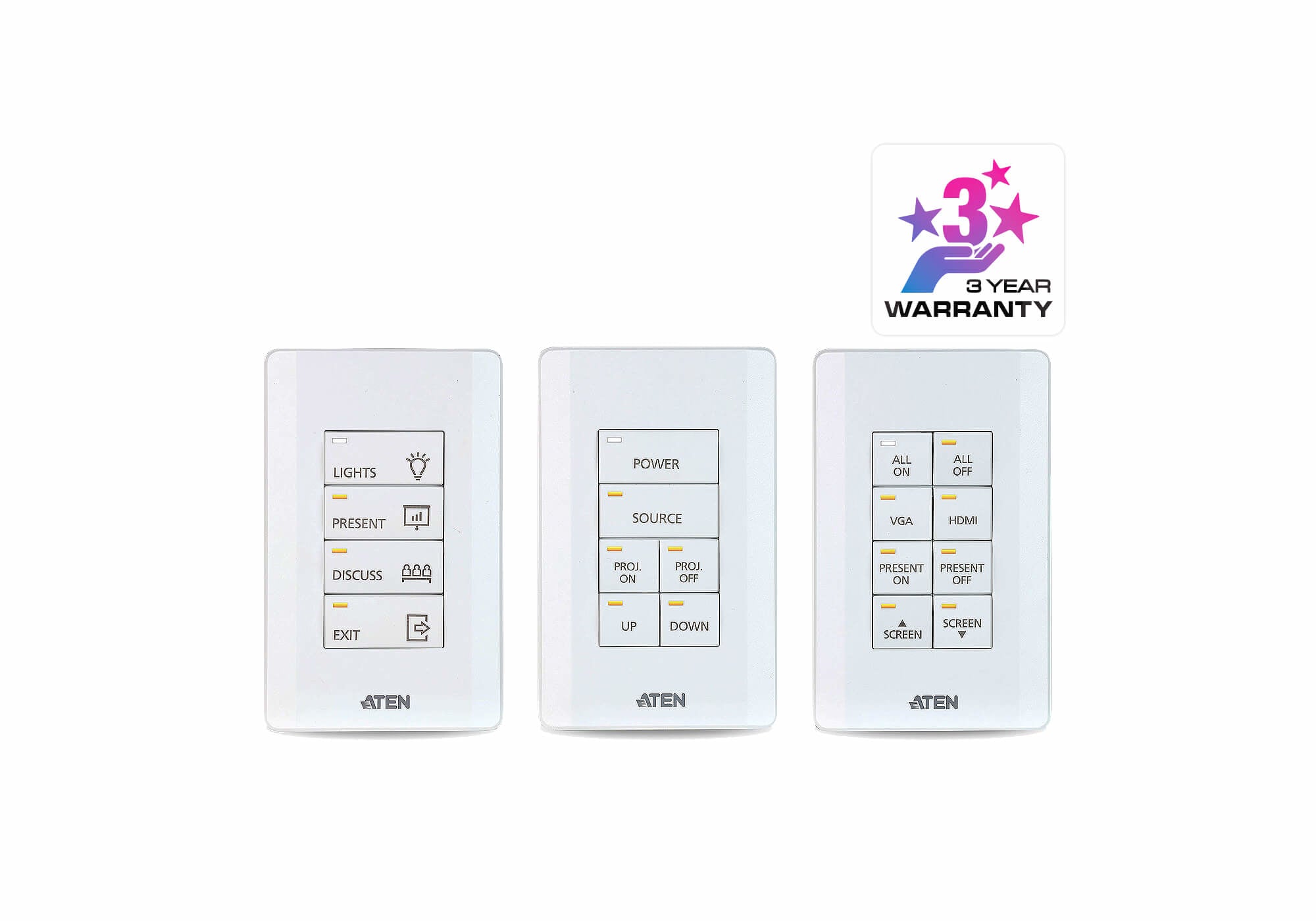 Sistema de control ATEN | Teclado de 8 botones (EE. UU., 1GANG) | BLANCO |