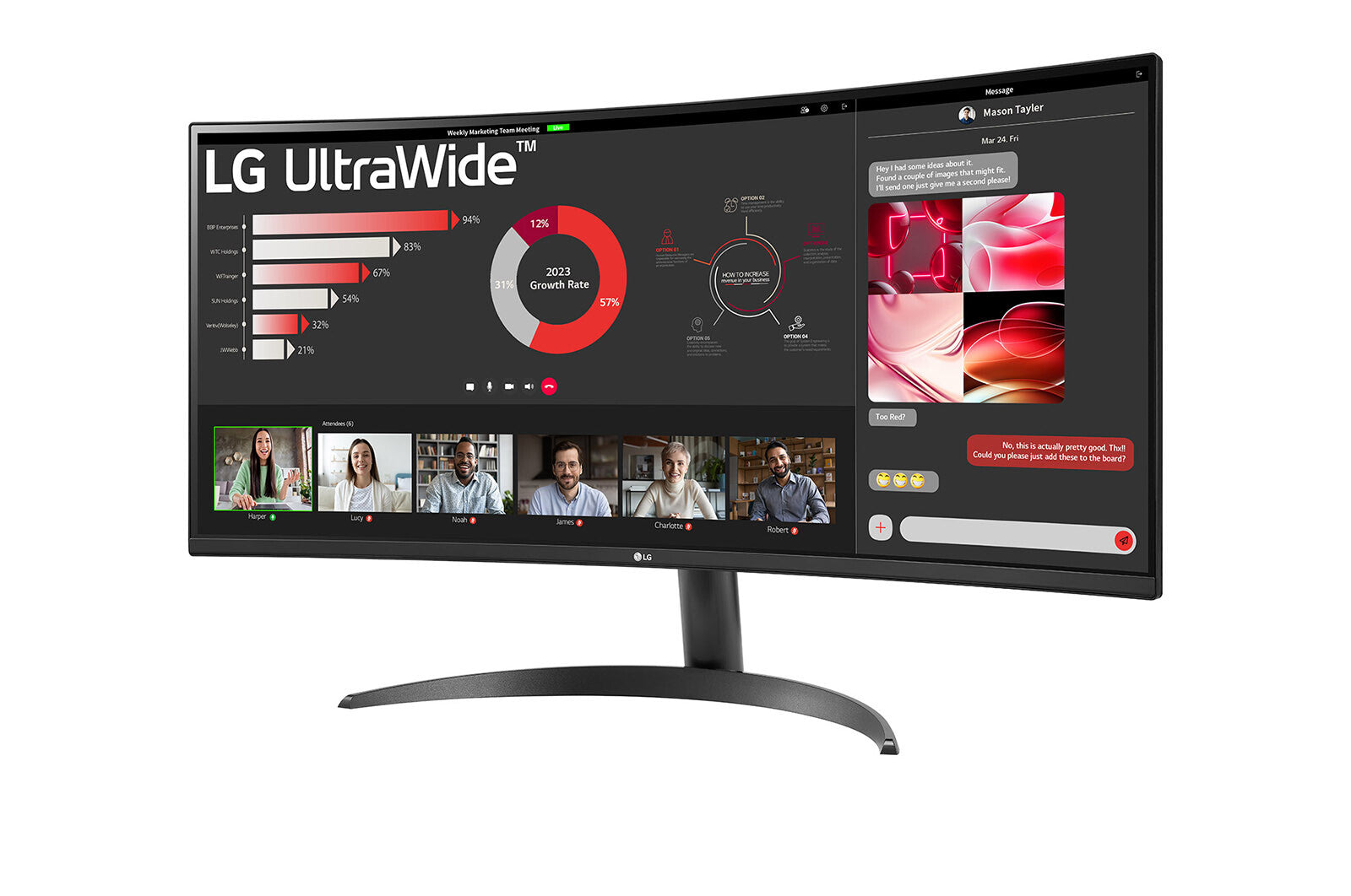 LG 34WR50QK-B monitor de computadora 86.4 cm (34") 3440 x 1440 Pixeles Wide Quad HD Negro