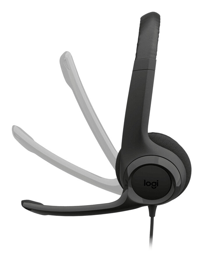 Logitech Audífonos con micrófono USB H390 para computadora, Black, USB-C